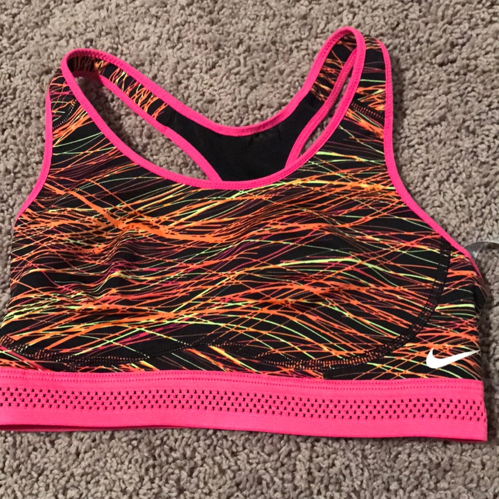 NIKE bright multi-colored sports bra